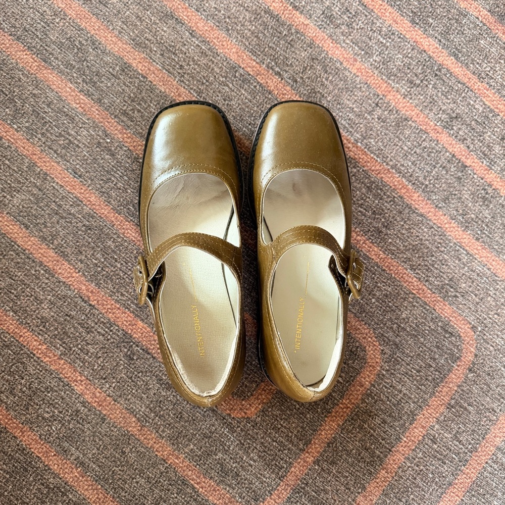 INTENTIONALLY BLANK Olive Mary Jane Flats - Picture 2 of 9